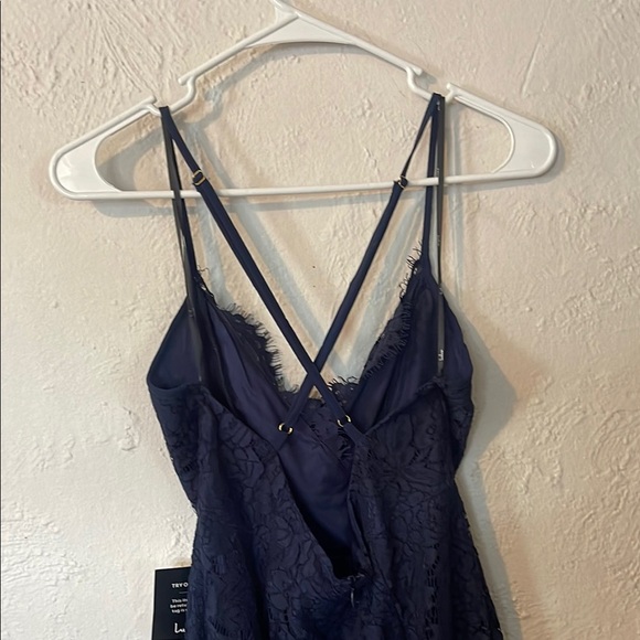LULUS Elegant Navy Lace Dress - Picture 6 of 9